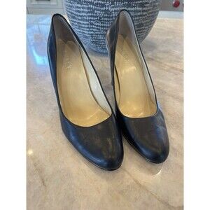 Lauren Ralph Lauren Black Leather Classic Pumps | Women's Size 9.5 B -excellent